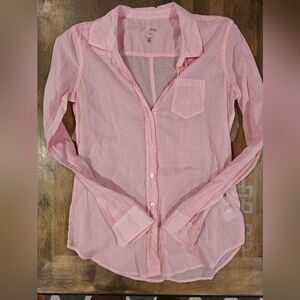 🤍Lilly Pulitzer Pink Button Down Blouse Shear Size Small